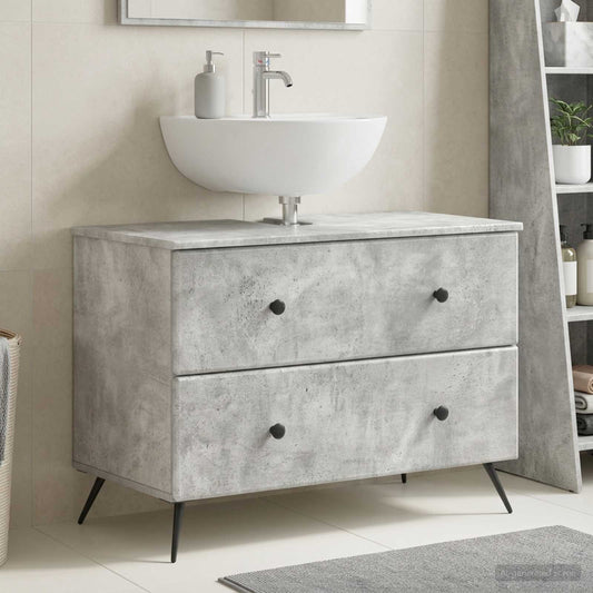 Bathroom Sink Cabinet BREDA Concrete Grey 82 x 41x 59 cm