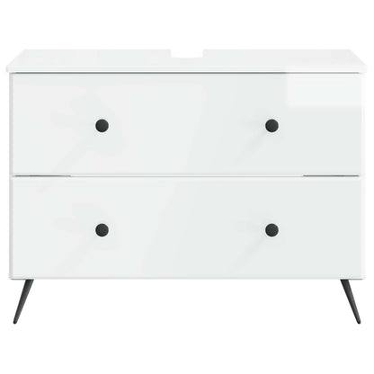 Bathroom Sink Cabinet BREDA High Gloss White 82 x 41x 59 cm