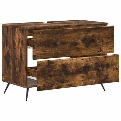 Bathroom Sink Cabinet BREDA Smoked Oak 82 x 41x 59 cm