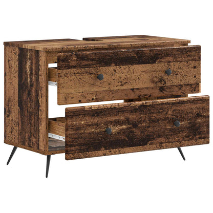 Bathroom Sink Cabinet BREDA Old Wood 82 x 41x 59 cm
