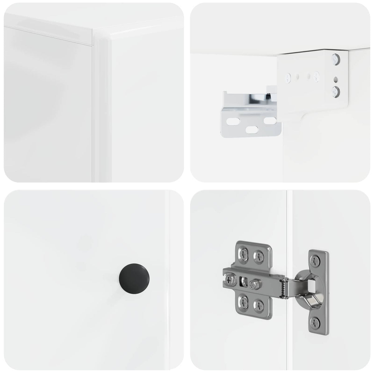 Bathroom Wall Cabinet BREDA High Gloss White 30 x 31 x 59 cm