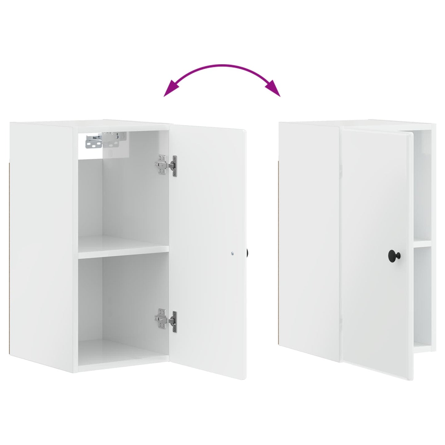 Bathroom Wall Cabinet BREDA High Gloss White 30 x 31 x 59 cm