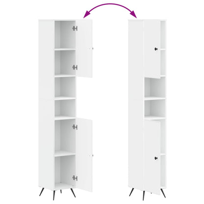 Bathroom Cabinet with Open Shelf BREDA White 30 x 31 x 190 cm