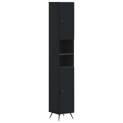 Bathroom Cabinet with Open Shelf BREDA Black 30 x 31 x 190 cm