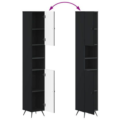 Bathroom Cabinet with Open Shelf BREDA Black 30 x 31 x 190 cm