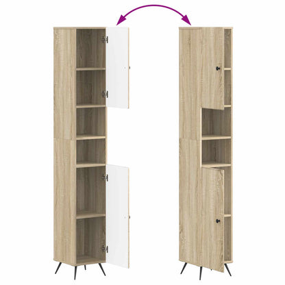 Bathroom Cabinet with Open Shelf BREDA Sonoma Oak