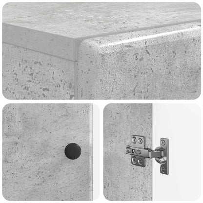 Bathroom Cabinet with Open Shelf BREDA Concrete Grey