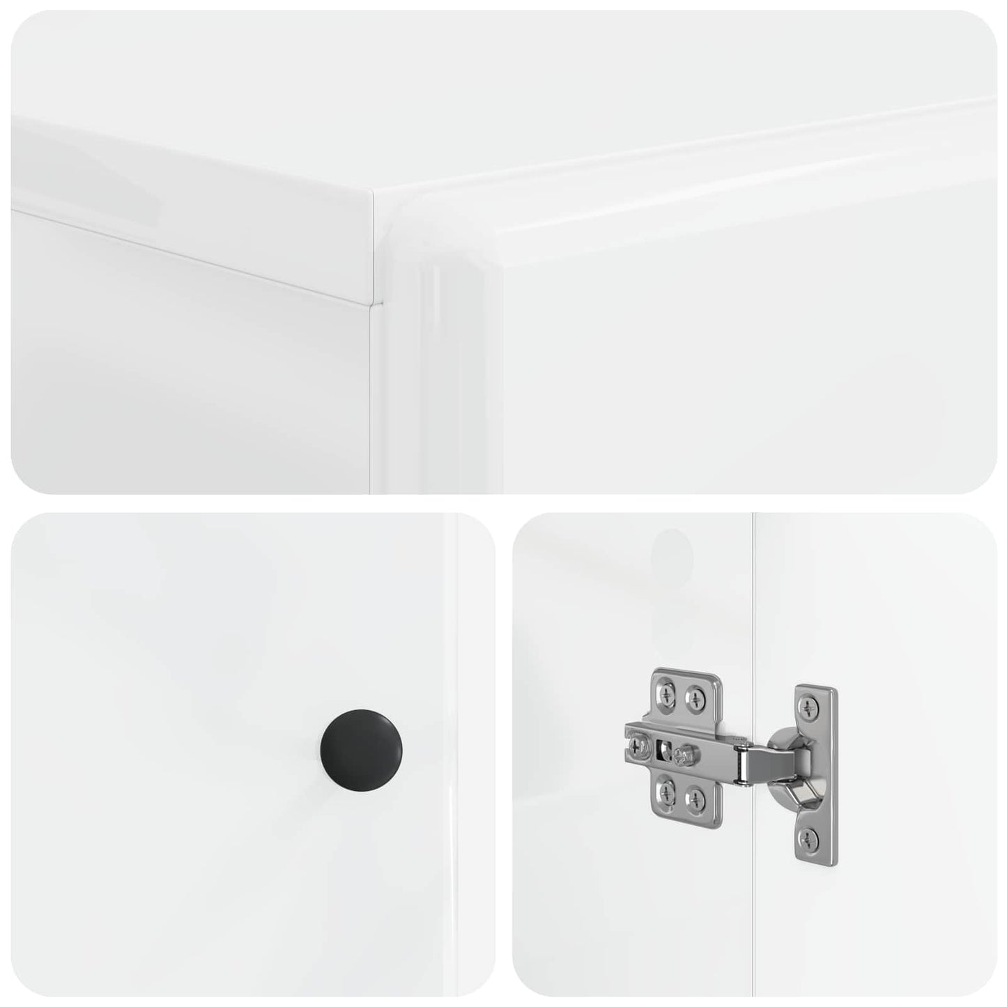 Bathroom Cabinet with Open Shelf BREDA High Gloss White