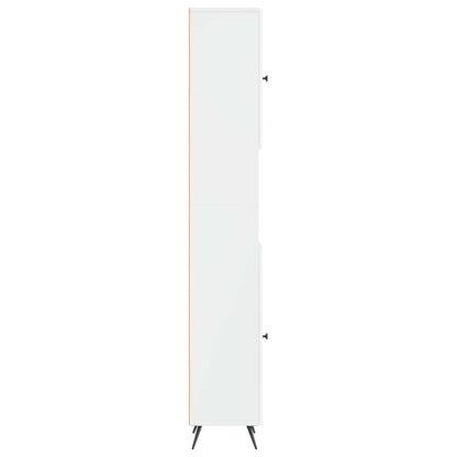 Bathroom Cabinet with Open Shelf BREDA High Gloss White