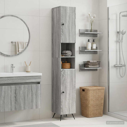 Bathroom Cabinet with Open Shelf BREDA Grey Sonoma