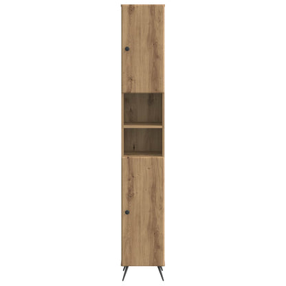 Bathroom Cabinet with Open Shelf BREDA Old Wood