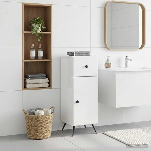 Bathroom Storage Cainet BREDA High Gloss White 30 x 31 x 80 cm