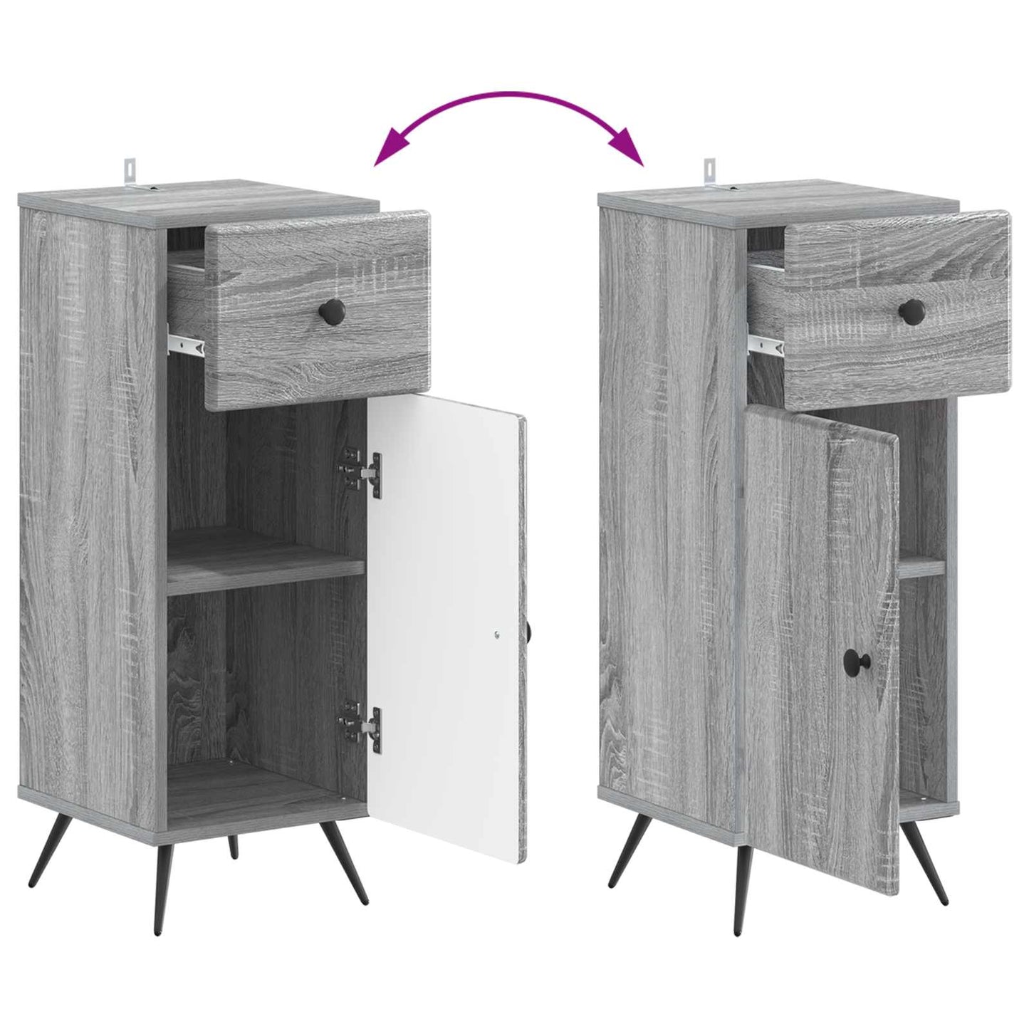 Bathroom Storage Cainet BREDA Grey Sonoma 30 x 31 x 80 cm