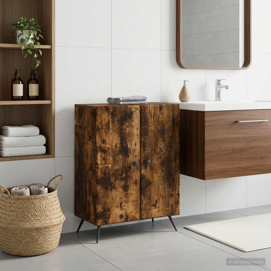 Bathroom Storage Cainet BREDA Smoked Oak 59.5 x 31 x 80 cm