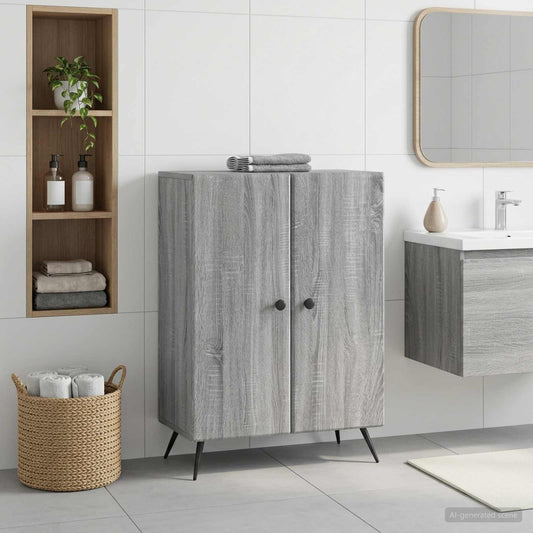 Bathroom Storage Cainet BREDA Grey Sonoma 59.5 x 31 x 80 cm