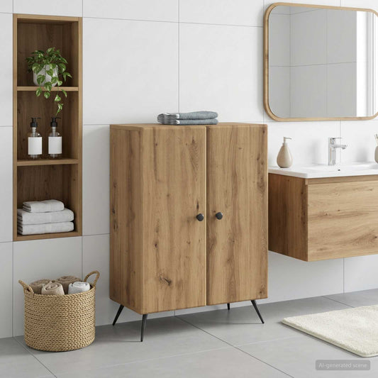Bathroom Storage Cainet BREDA Artisan Oak 59.5 x 31 x 80 cm