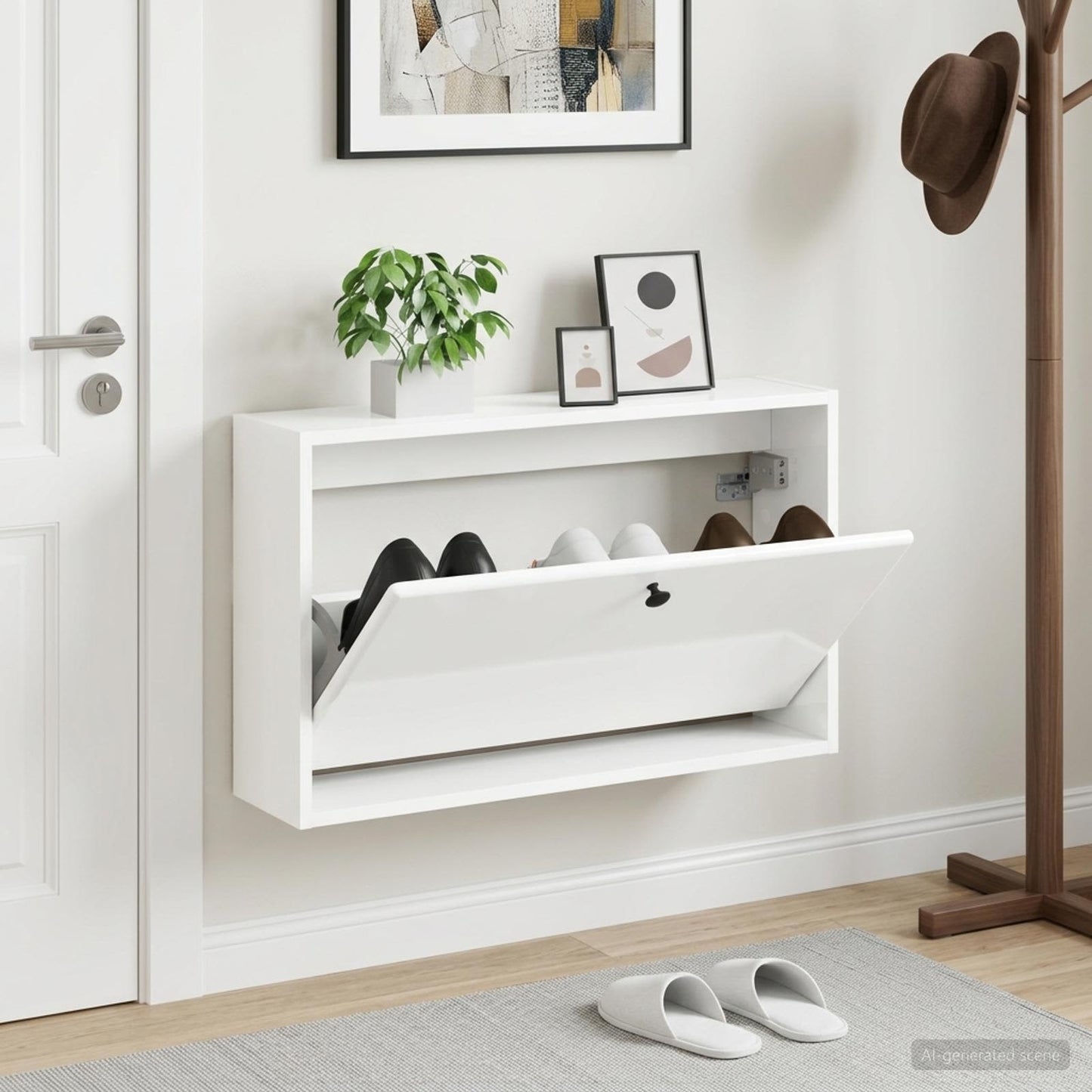 Wall-Mounted Shoe Cabinet BREDA 71 x 17 x 43 cm Engineered Wood