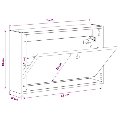 Wall-Mounted Shoe Cabinet BREDA 71 x 17 x 43 cm Engineered Wood