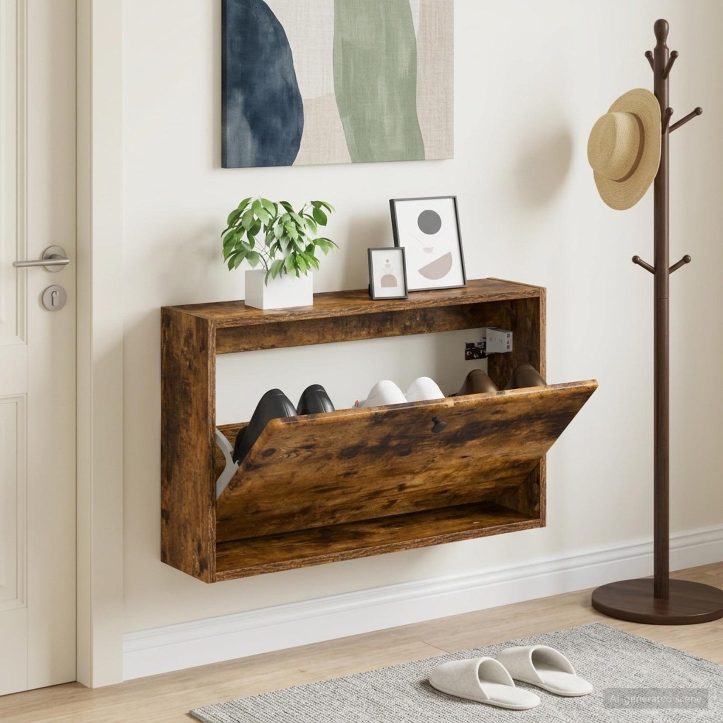 Wall-Mounted Shoe Cabinet BREDA 71 x 17 x 43 cm Engineered Wood