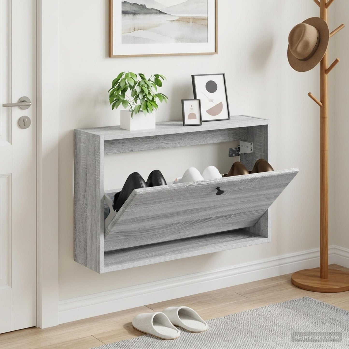 Wall-Mounted Shoe Cabinet BREDA 71 x 17 x 43 cm Engineered Wood