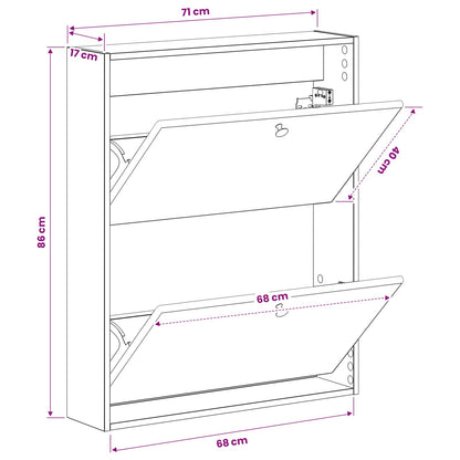 Wall-Mounted Shoe Cabinet BREDA 71 x 17 x 86 cm Engineered Wood