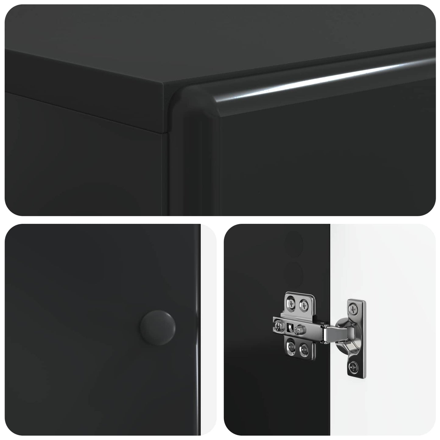 Shoe Cabinet BREDA 59.5 x 39.5 x 90 cm Engineered Wood Black