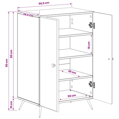 Shoe Cabinet BREDA 59.5 x 39.5 x 90 cm Engineered Wood