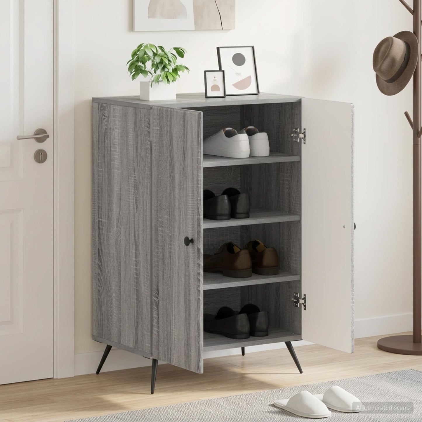 Shoe Cabinet BREDA 59.5 x 39.5 x 90 cm Engineered Wood