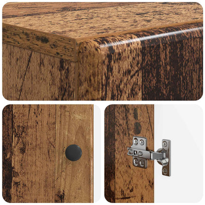 Shoe Cabinet BREDA 59.5 x 39.5 x 90 cm Engineered Wood Old Wood
