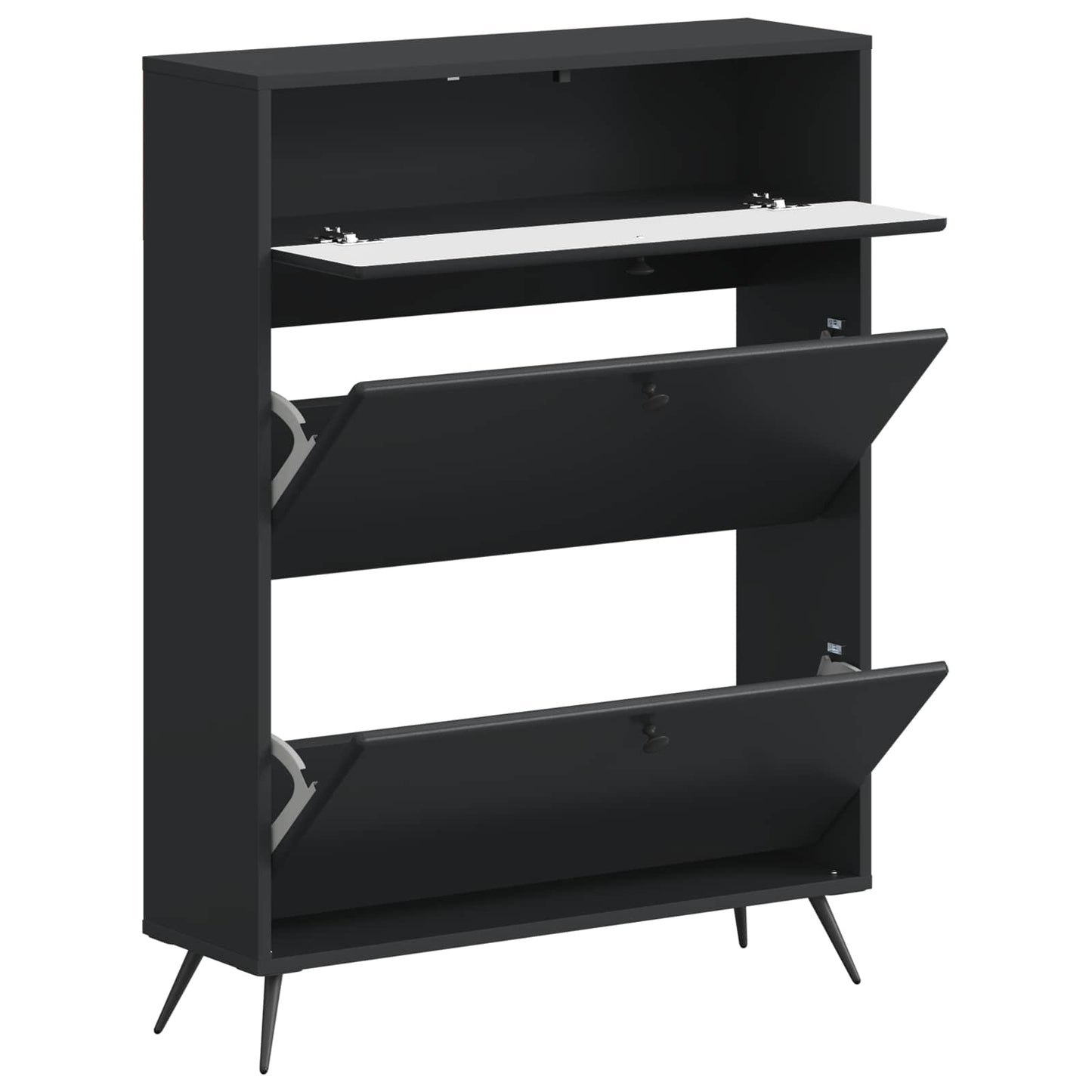 Shoe Cabinet BREDA 78 x 24 x 103 cm Engineered Wood Black