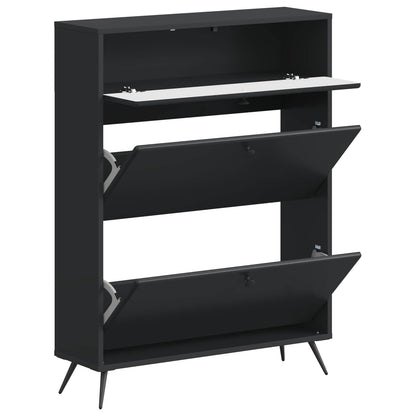 Shoe Cabinet BREDA 78 x 24 x 103 cm Engineered Wood Black