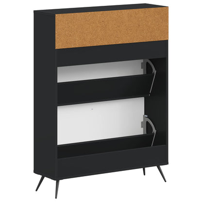 Shoe Cabinet BREDA 78 x 24 x 103 cm Engineered Wood Black