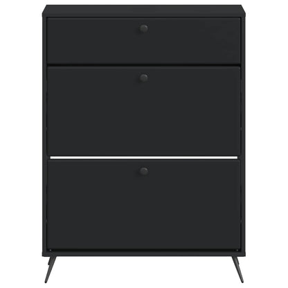Shoe Cabinet BREDA 78 x 24 x 103 cm Engineered Wood Black