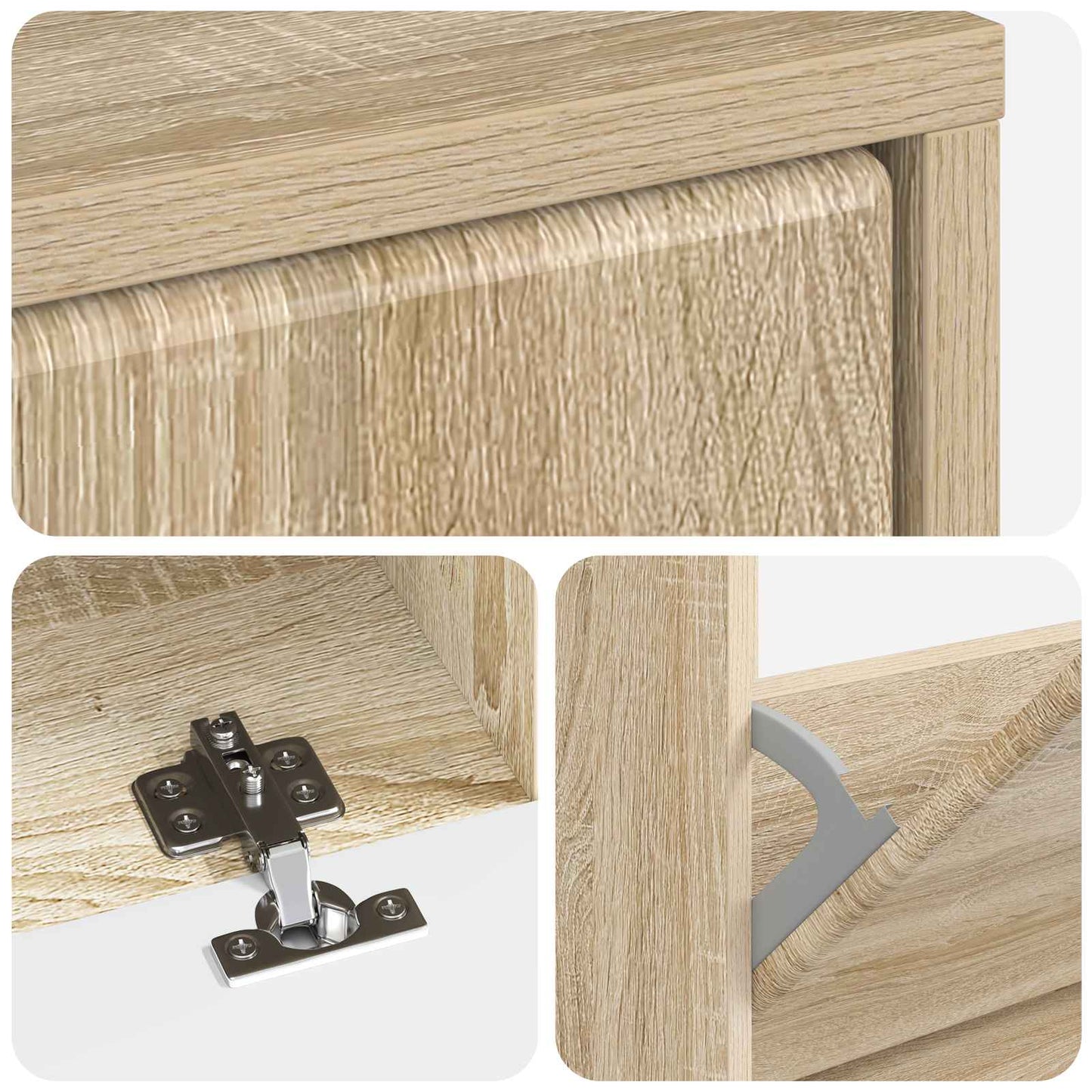 Shoe Cabinet BREDA 78 x 24 x 103 cm Engineered Wood Sonoma Oak