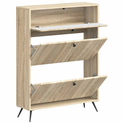 Shoe Cabinet BREDA 78 x 24 x 103 cm Engineered Wood Sonoma Oak
