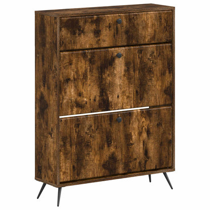 Shoe Cabinet BREDA 78 x 24 x 103 cm Engineered Wood Smoked Oak