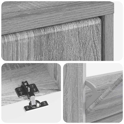 Shoe Cabinet BREDA 78 x 24 x 103 cm Engineered Wood Grey Sonoma