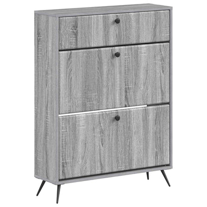 Shoe Cabinet BREDA 78 x 24 x 103 cm Engineered Wood Grey Sonoma
