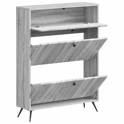 Shoe Cabinet BREDA 78 x 24 x 103 cm Engineered Wood Grey Sonoma