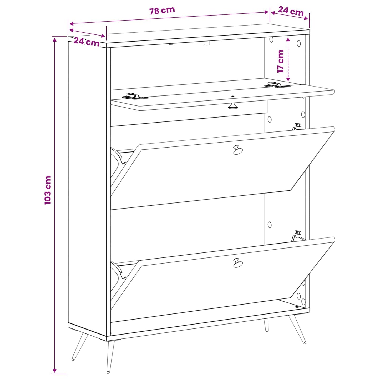 Shoe Cabinet BREDA 78 x 24 x 103 cm Engineered Wood Grey Sonoma