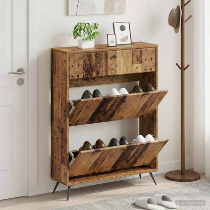 Shoe Cabinet BREDA 78 x 24 x 103 cm Engineered Wood Old Wood