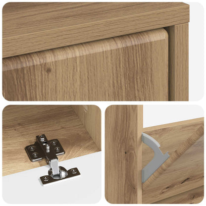 Shoe Cabinet BREDA 78 x 24 x 103 cm Engineered Wood Artisan Oak