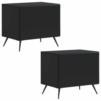 TV Cabinet Black Engineered Wood