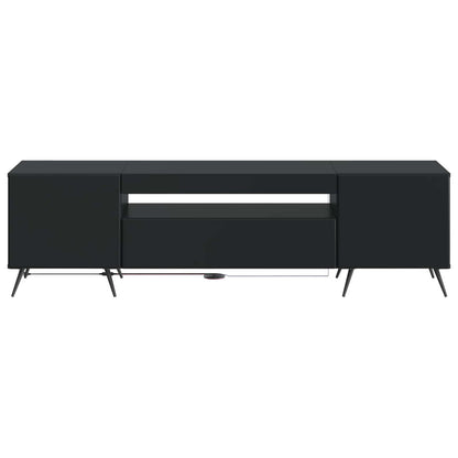 LED TV Cabinet Black Engineered Wood