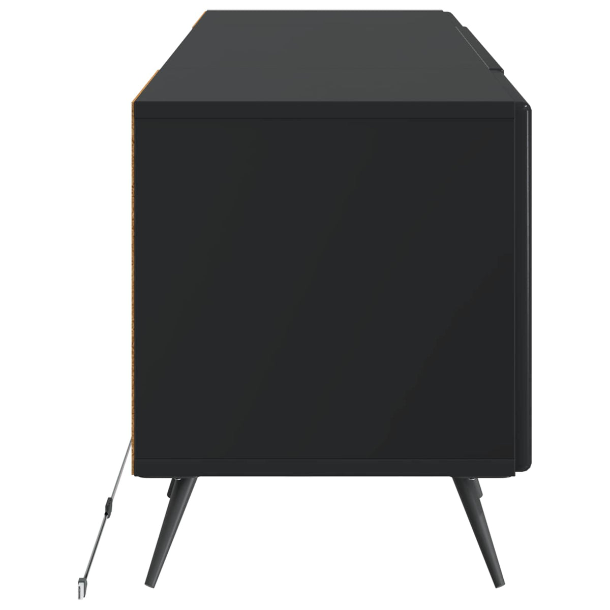 LED TV Cabinet Black Engineered Wood