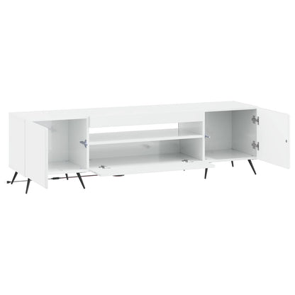 LED TV Cabinet High Gloss White Engineered Wood
