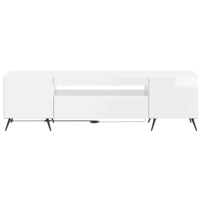 LED TV Cabinet High Gloss White Engineered Wood