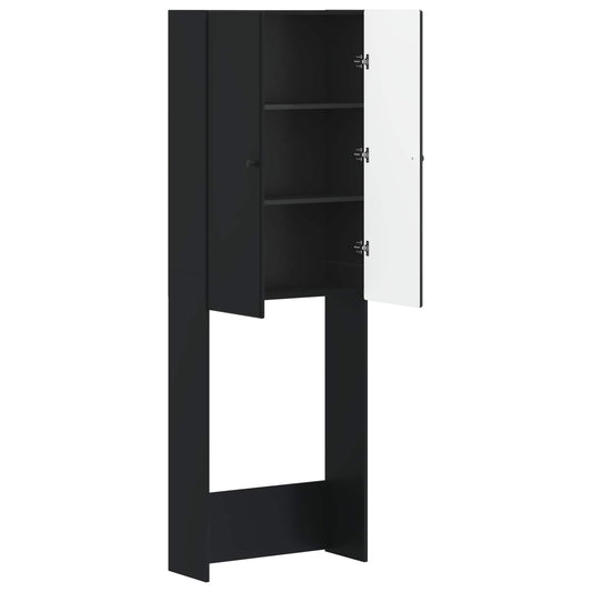 Toilet Cabinet BREDA Black 66 x 25.5 x 190 cm Engineered Wood