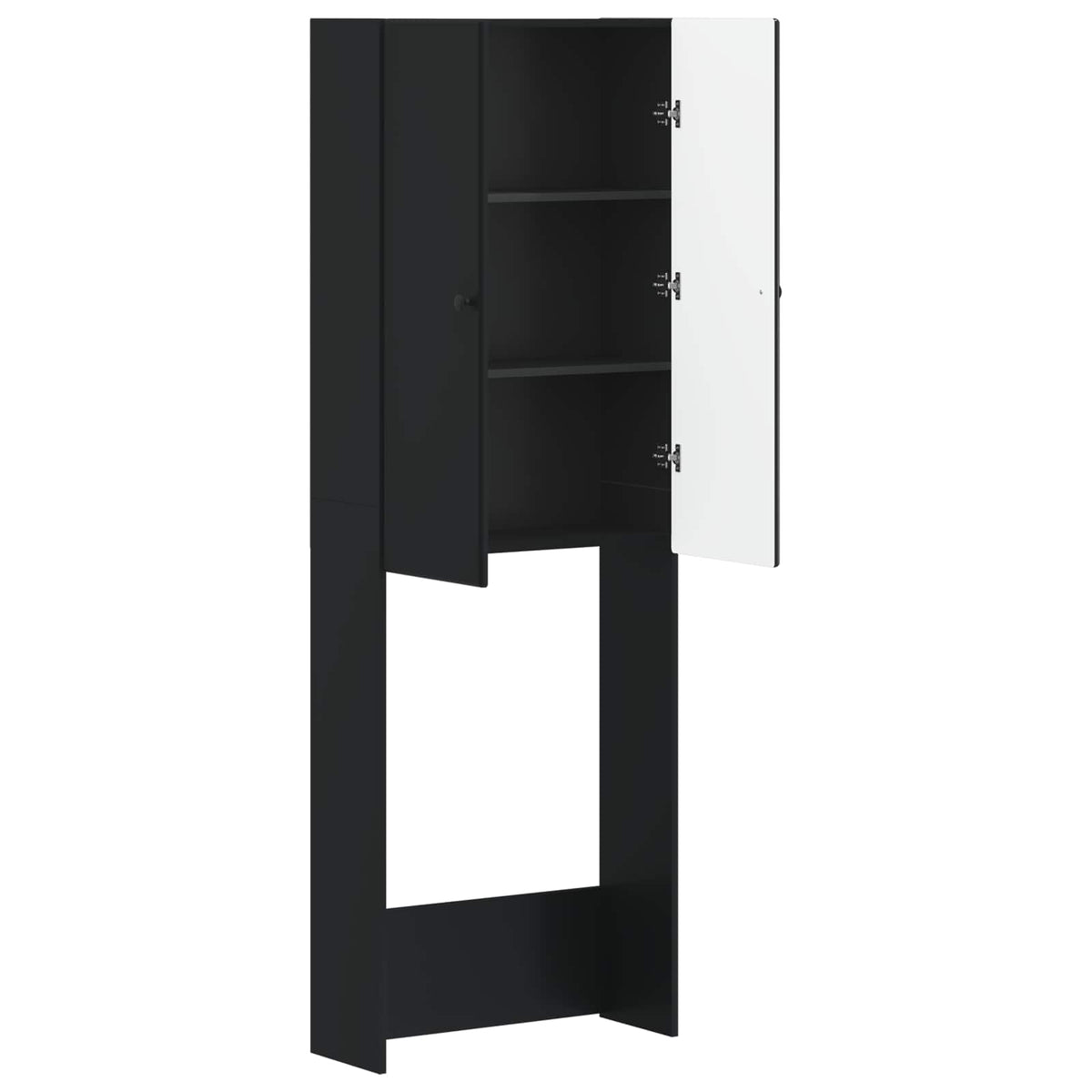 Toilet Cabinet BREDA Black 66 x 25.5 x 190 cm Engineered Wood