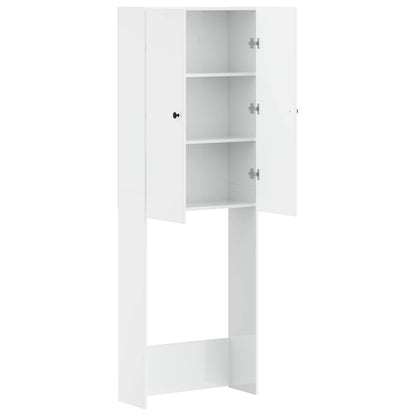 Toilet Cabinet BREDA High Gloss White 66 x 25.5 x 190 cm